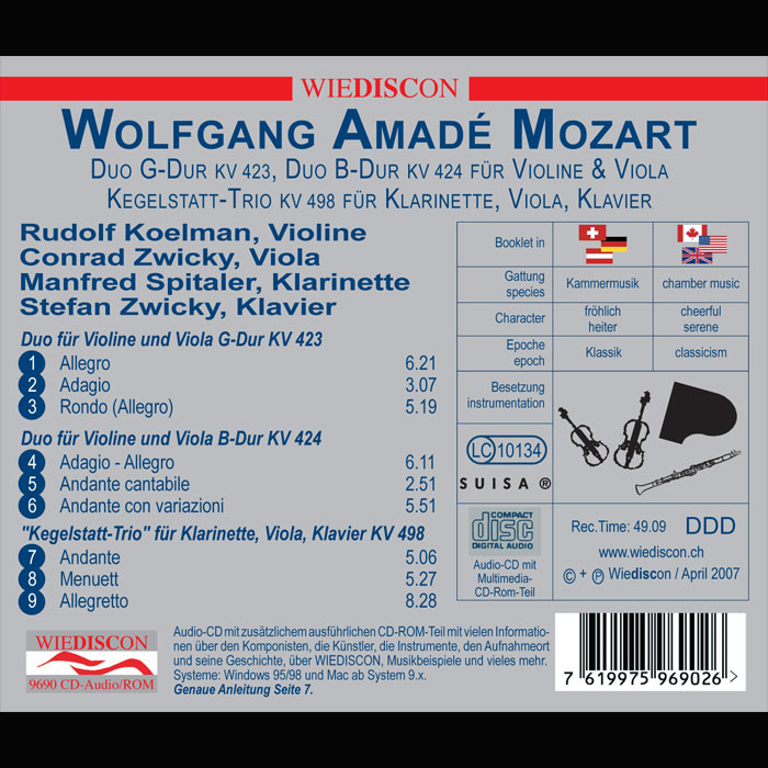 Inlay Mozart Kammermusik